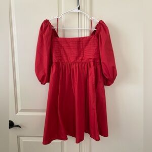 Abercrombie and Fitch puff sleeve babydoll silhouette dress in red. Size Large